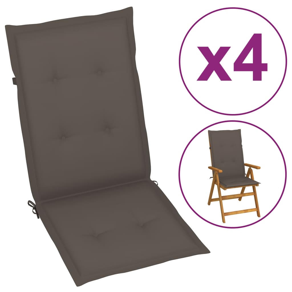 vidaXL Garden Chair Cushions 4 pcs Taupe 47.2"x19.7"x1.2"