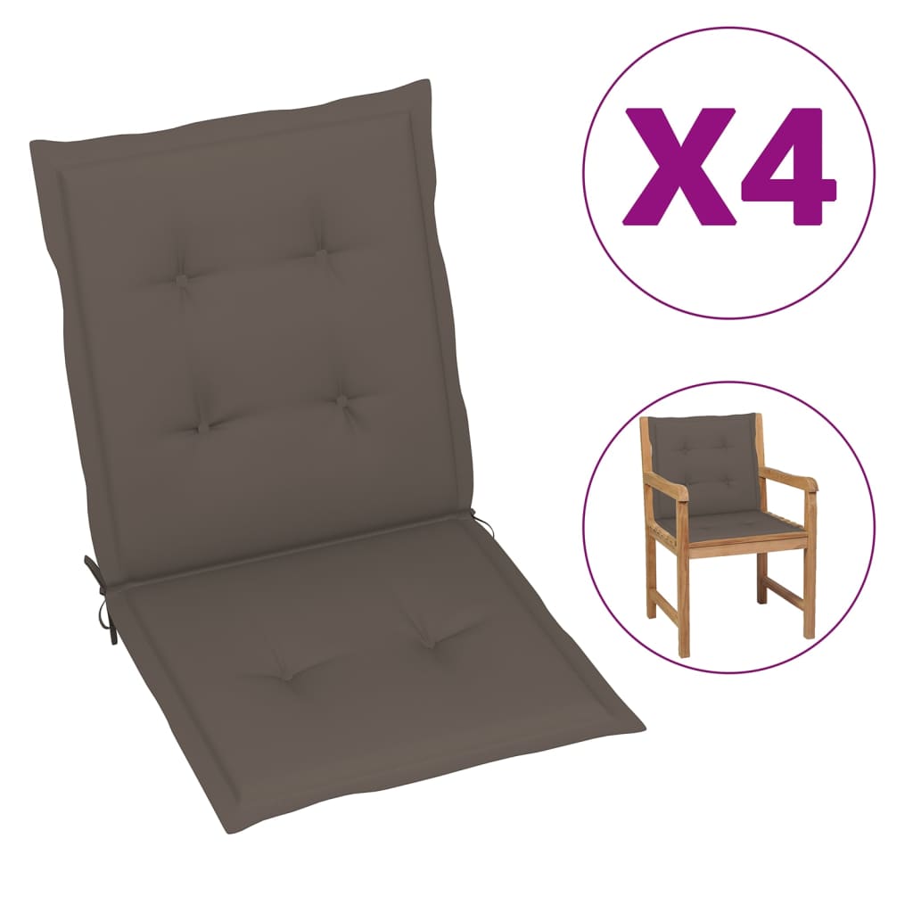 vidaXL Garden Chair Cushions 4 pcs Taupe 39.4"x19.7"x1.2"