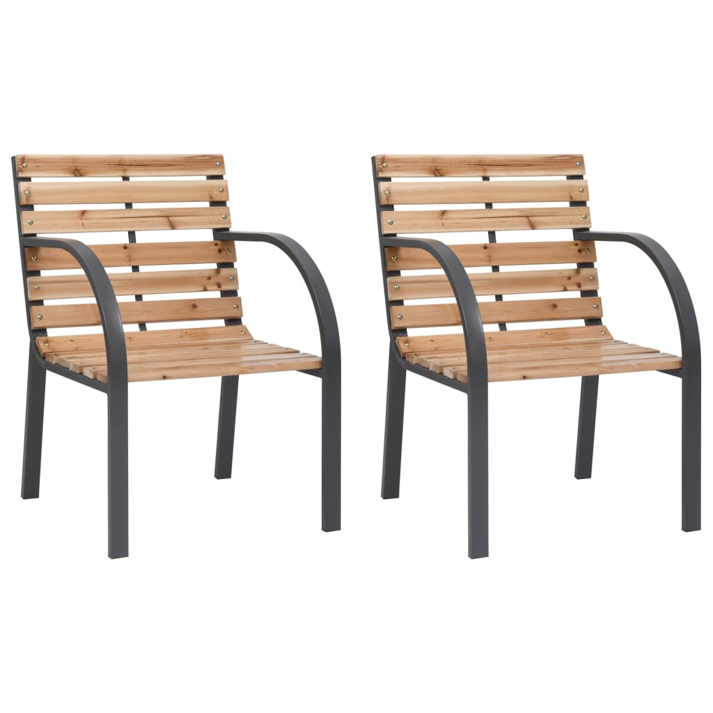 vidaXL Patio Chairs 2 pcs Wood