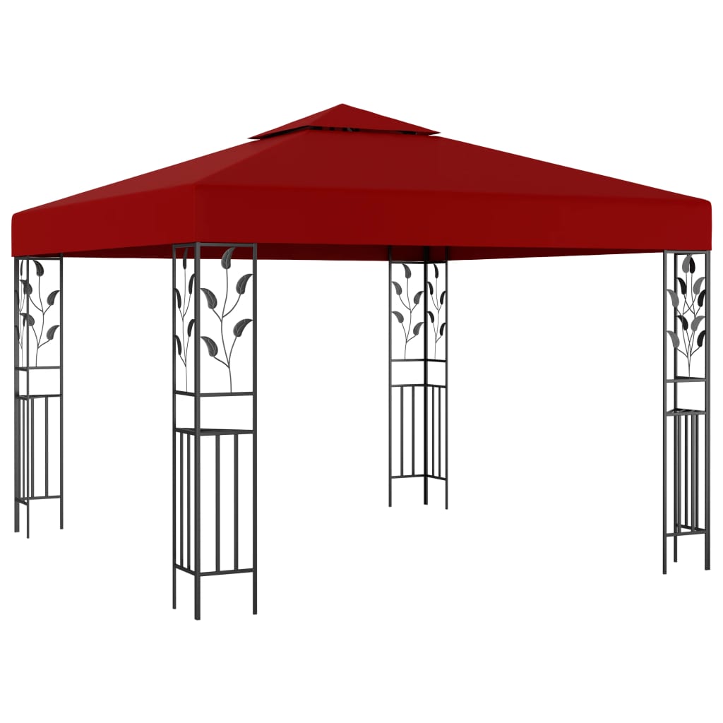 vidaXL Gazebo 9.8'x9.8' Wine Red