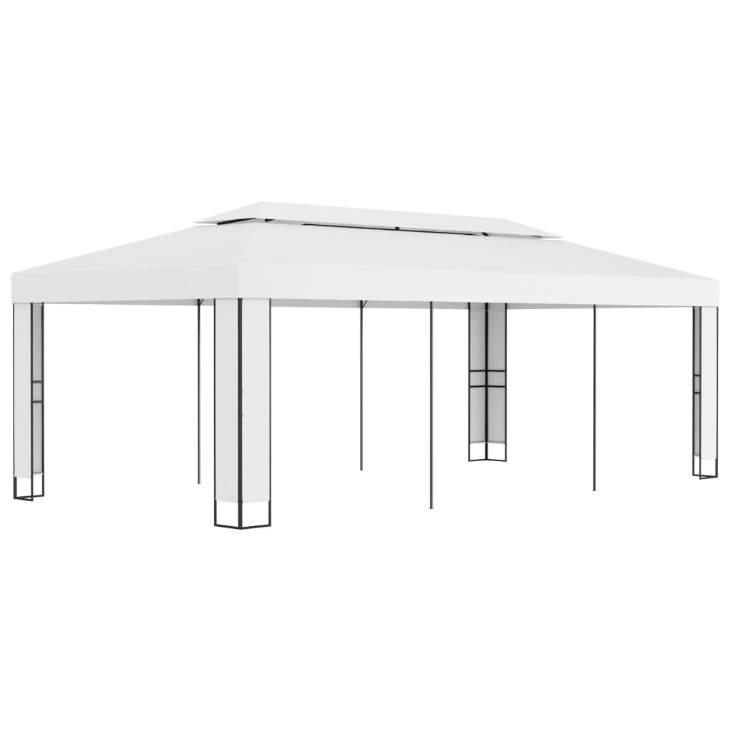 vidaXL Gazebo with Double Roof 9.8'x19.6' White