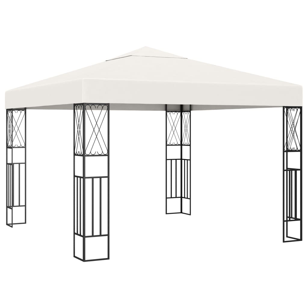 vidaXL Gazebo 9.8'x9.8' Cream Fabric