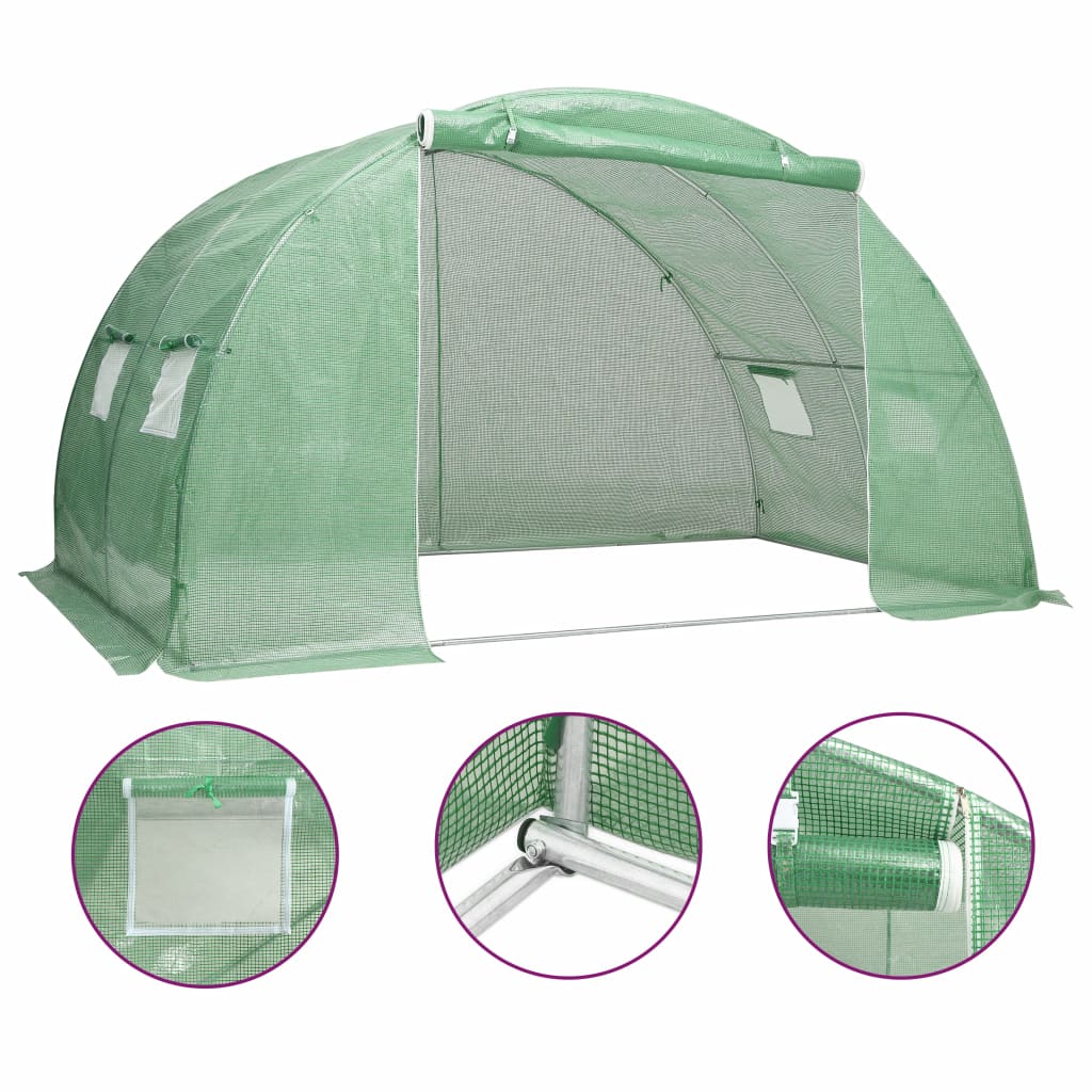 vidaXL Greenhouse 86.1 ft2 6.6'x13.1'x6.6'