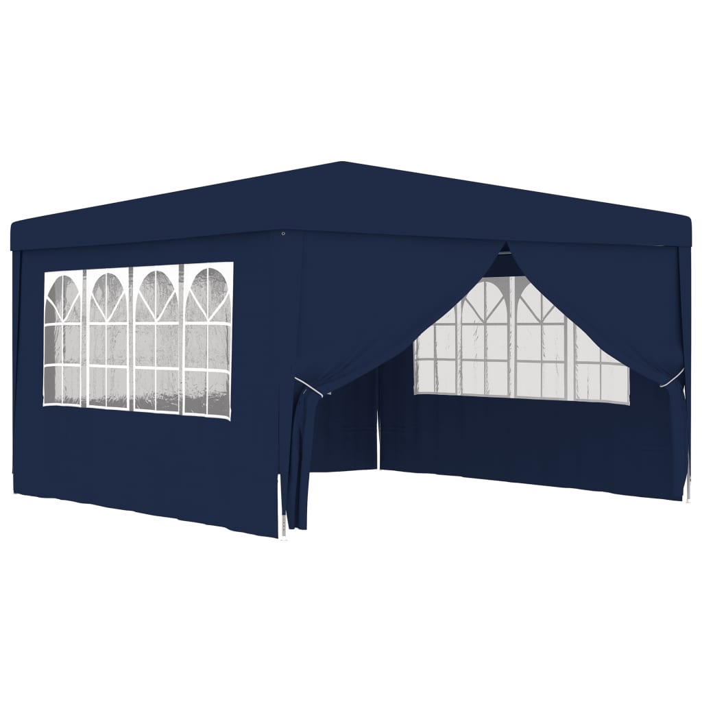 vidaXL Professional Party Tent with Side Walls 13.1'x13.1' Blue 90 g/m2