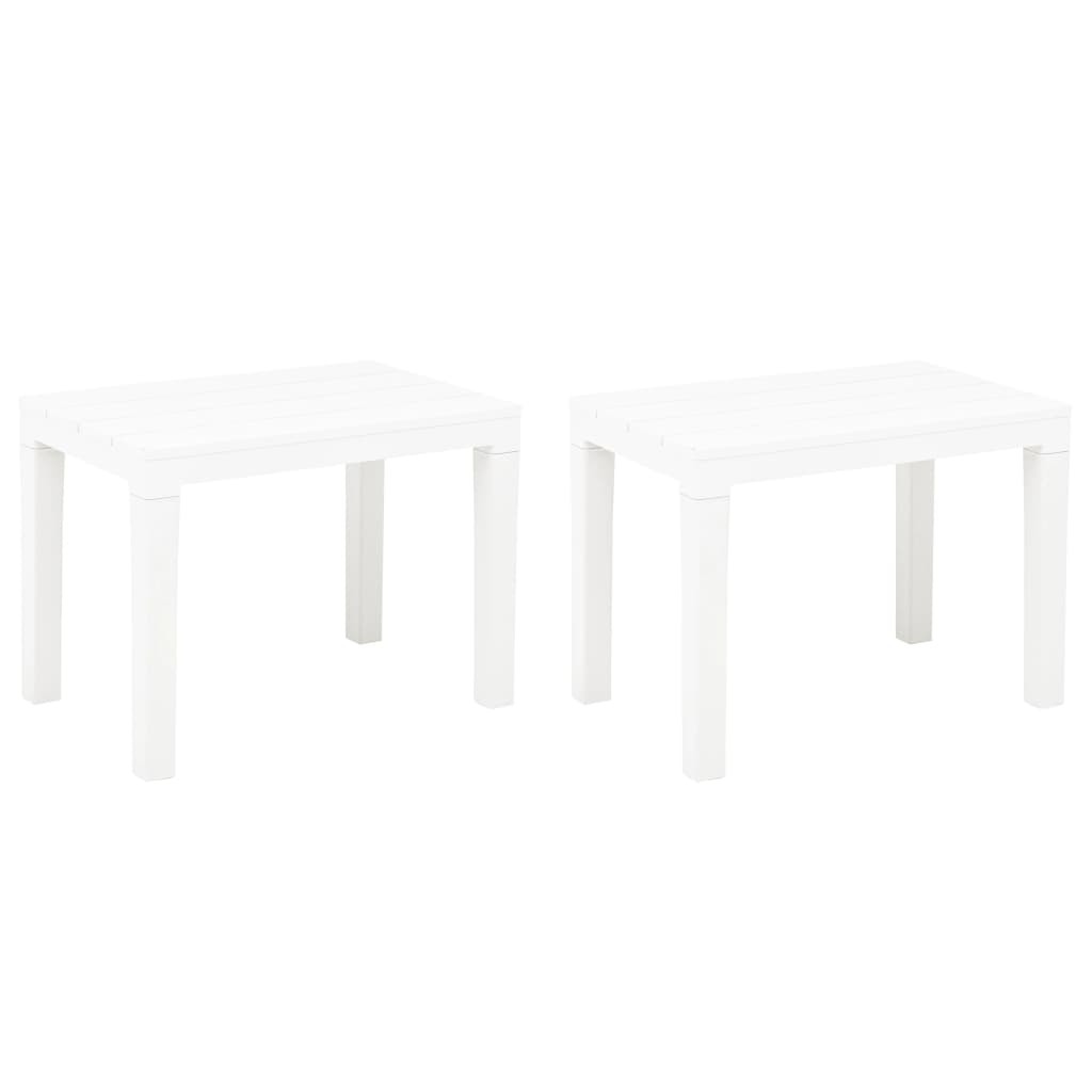 vidaXL Patio Benches 2 pcs White Plastic