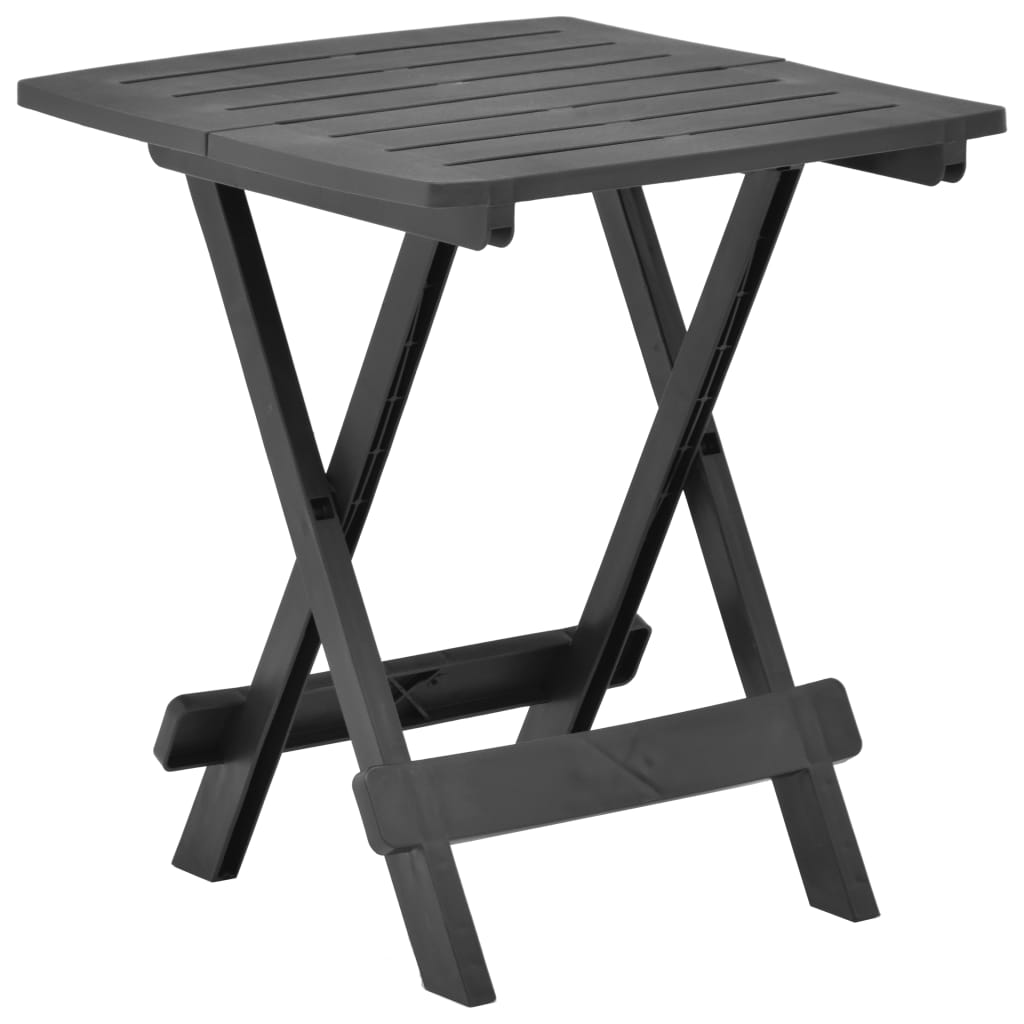 vidaXL Folding Patio Table Anthracite 17.7"x16.9"x19.7" Plastic