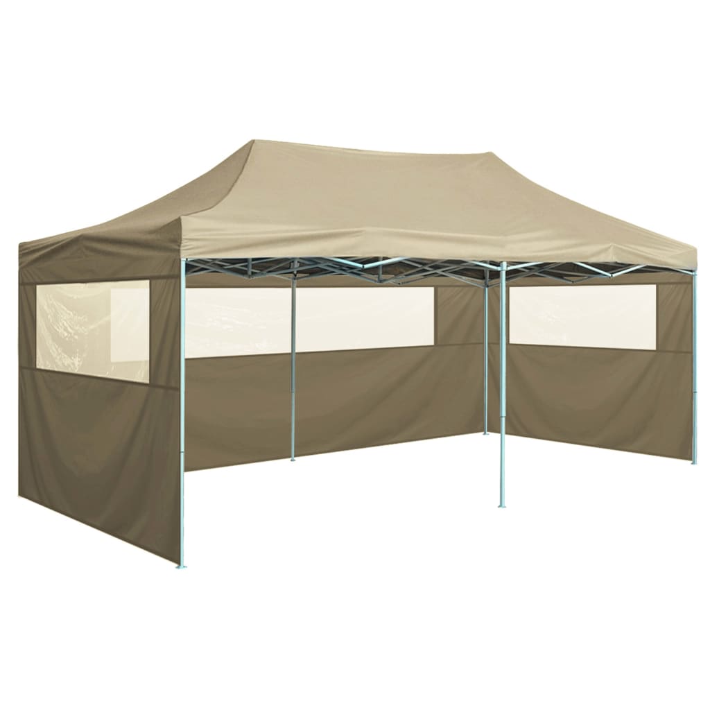 vidaXL Professional Folding Party Tent with 4 Sidewalls 118.1"x236.2" Steel Cream