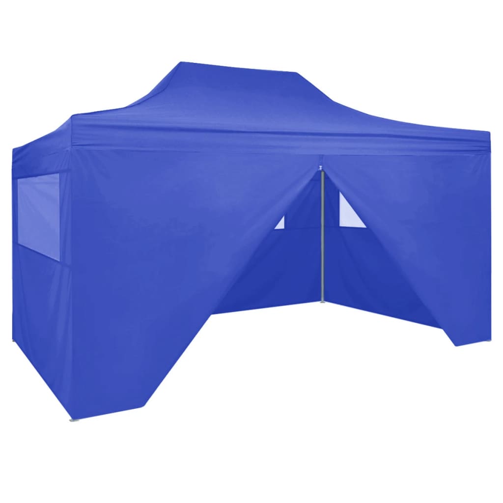 vidaXL Professional Folding Party Tent with 4 Sidewalls 9.8'x13.1' Steel Blue