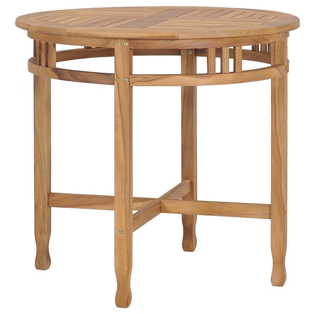 vidaXL Dining Table 31.5" Solid Teak Wood