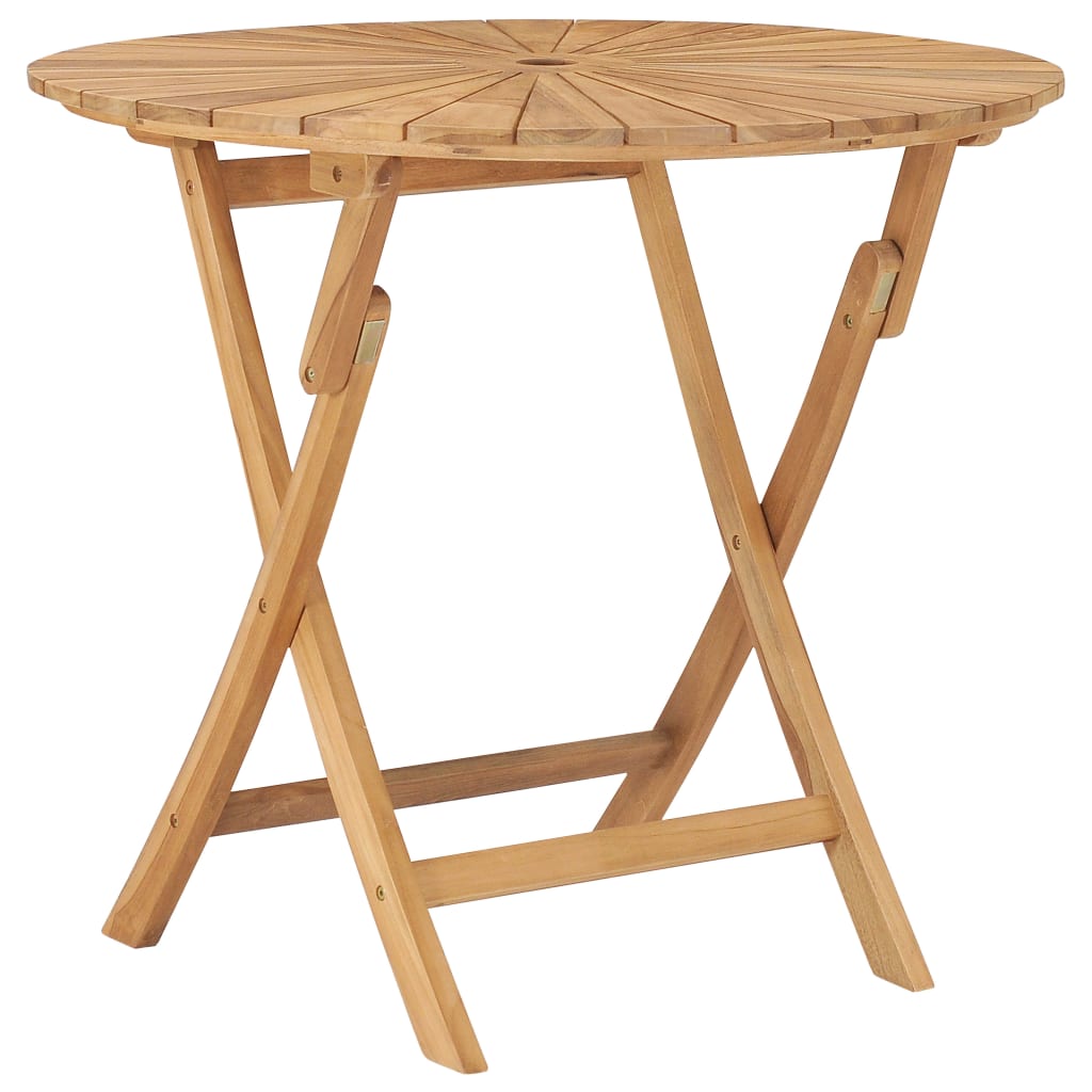 vidaXL Folding Patio Table 33.5" Solid Teak Wood