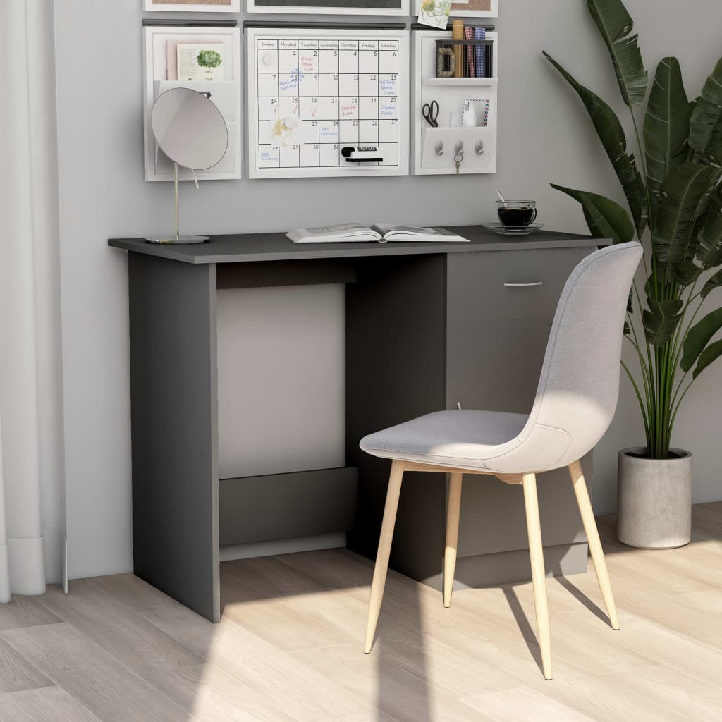 vidaXL Desk Gray 39.4"x19.7"x29.9" Chipboard