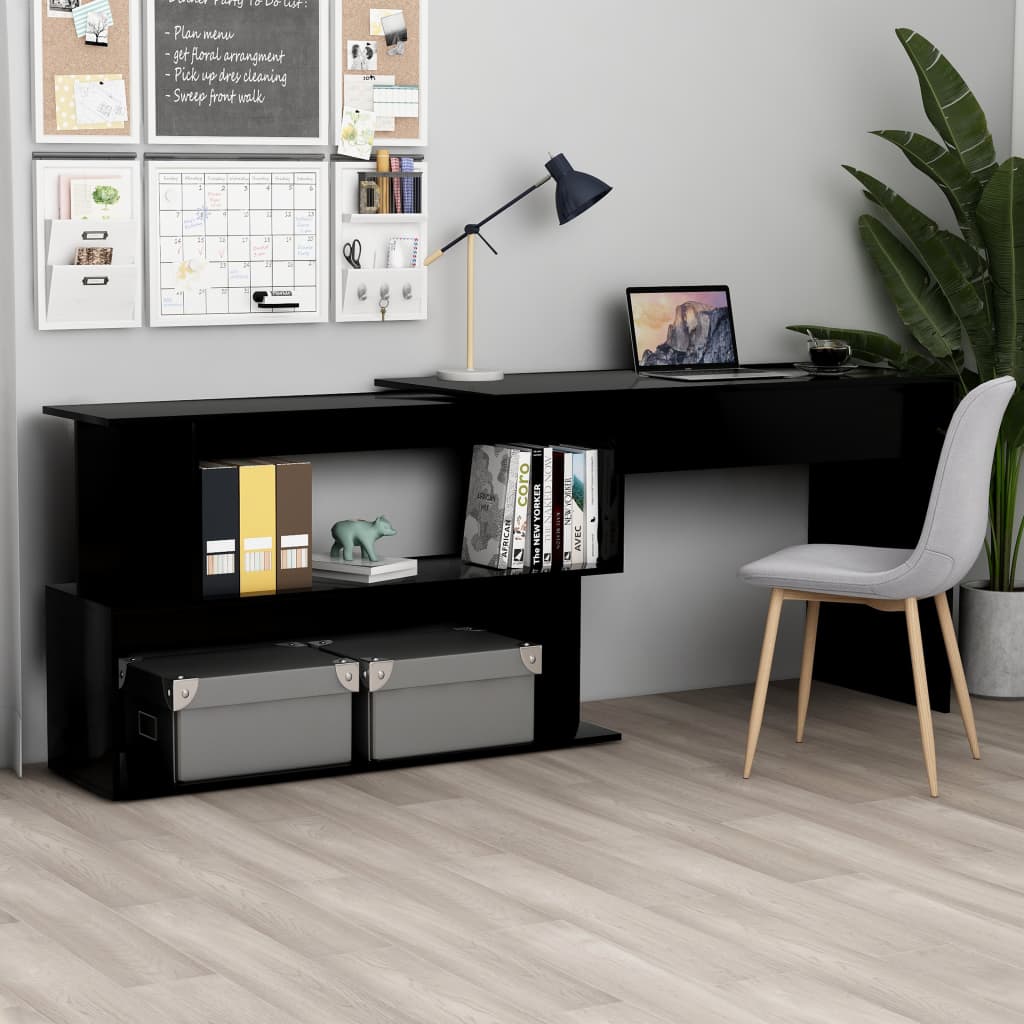 vidaXL Corner Desk Black 47.2"x19.7"x29.9" Chipboard