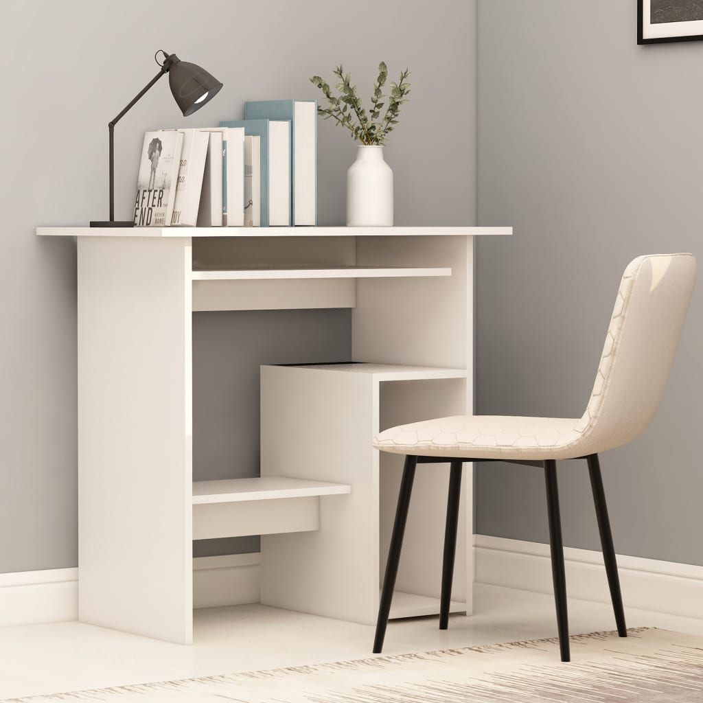 vidaXL Desk White 31.5"x17.7"x29.1" Chipboard