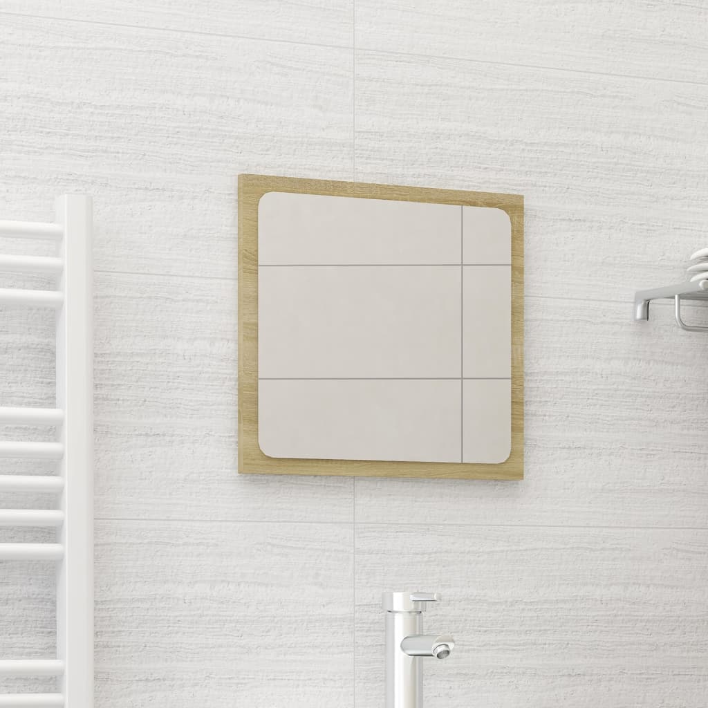 vidaXL Bathroom Mirror Sonoma Oak 15.7"x0.6"x14.6" Chipboard