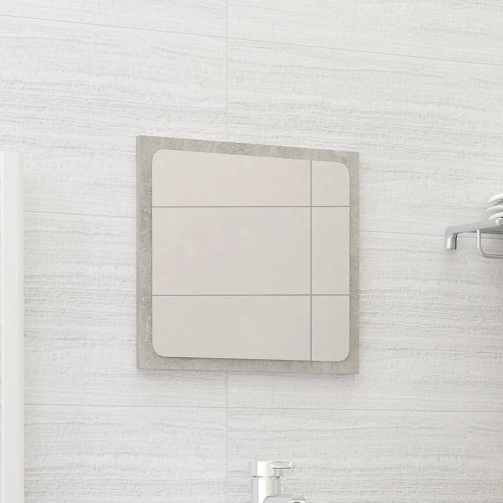 vidaXL Bathroom Mirror Concrete Gray 15.7"x0.6"x14.6" Chipboard