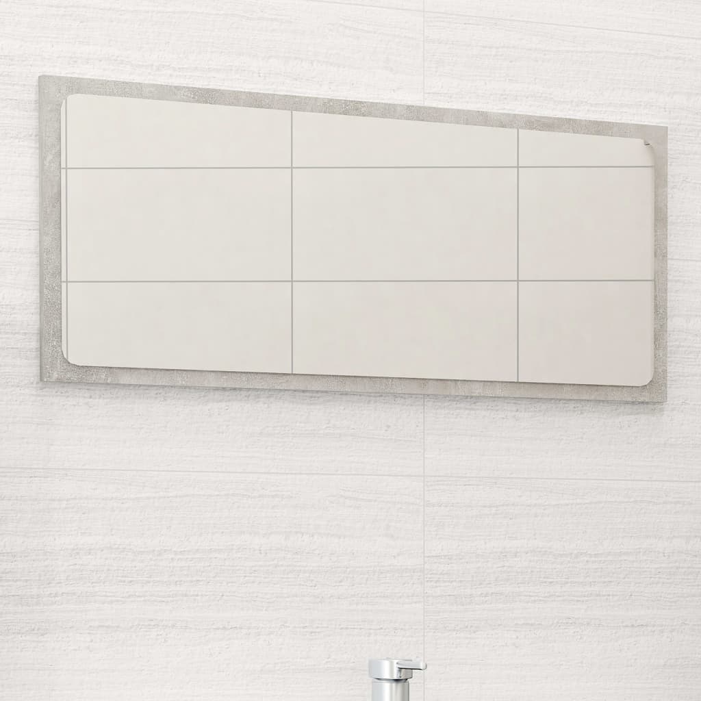 vidaXL Bathroom Mirror Concrete Gray 31.5"x0.6"x14.6" Chipboard