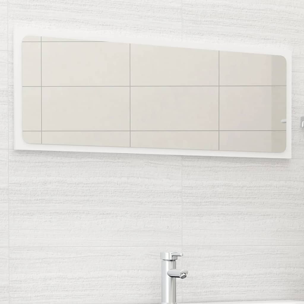 vidaXL Bathroom Mirror White 39.4"x0.6"x14.6" Chipboard