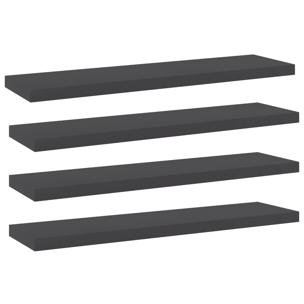 vidaXL Bookshelf Boards 4 pcs Gray 15.7"x3.9"x0.6" Chipboard