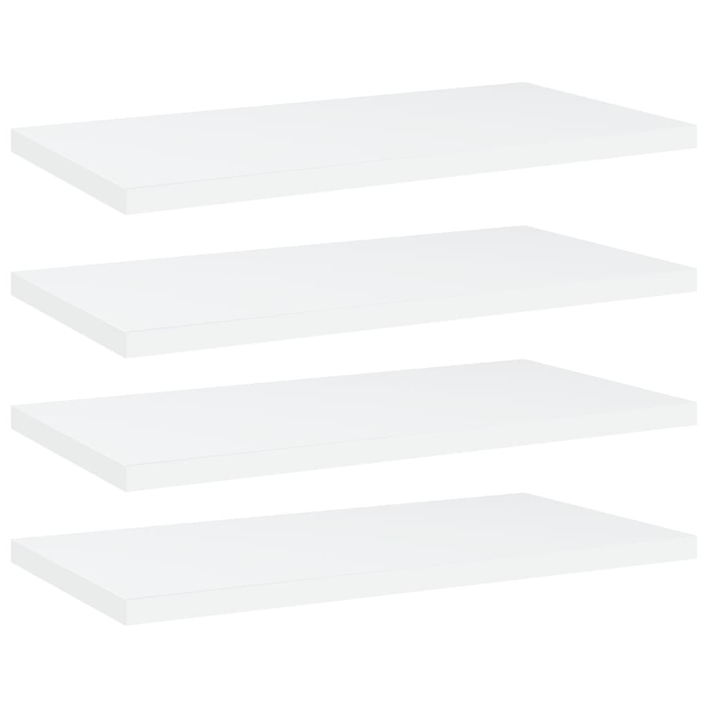 vidaXL Bookshelf Boards 4 pcs White 15.7"x7.9"x0.6" Chipboard