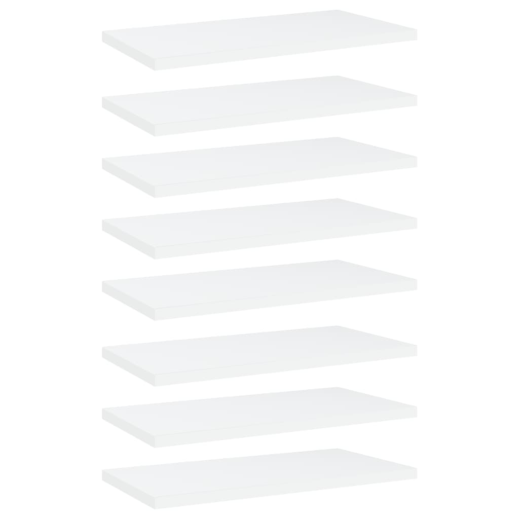 vidaXL Bookshelf Boards 8 pcs White 15.7"x7.9"x0.6" Chipboard