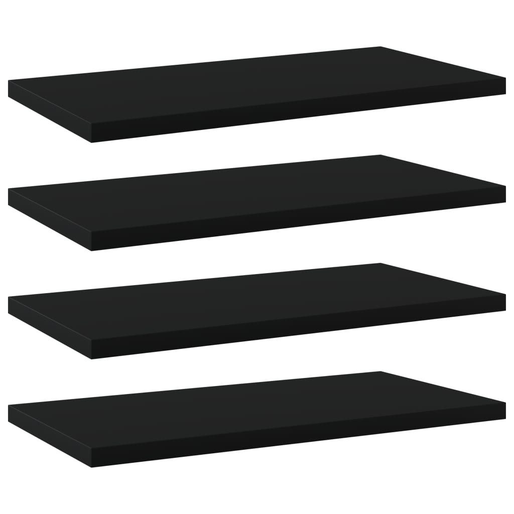 vidaXL Bookshelf Boards 4 pcs Black 15.7"x7.9"x0.6" Chipboard