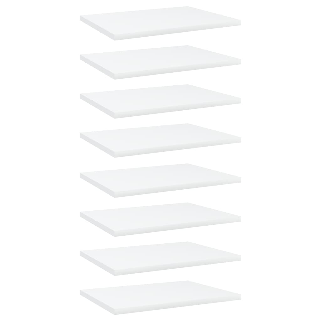 vidaXL Bookshelf Boards 8 pcs White 15.7"x11.8"x0.6" Chipboard