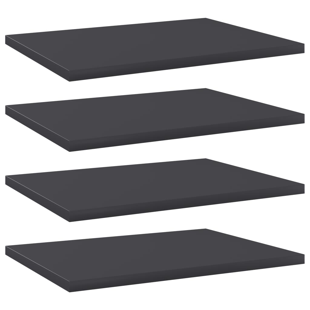 vidaXL Bookshelf Boards 4 pcs Gray 15.7"x11.8"x0.6" Chipboard