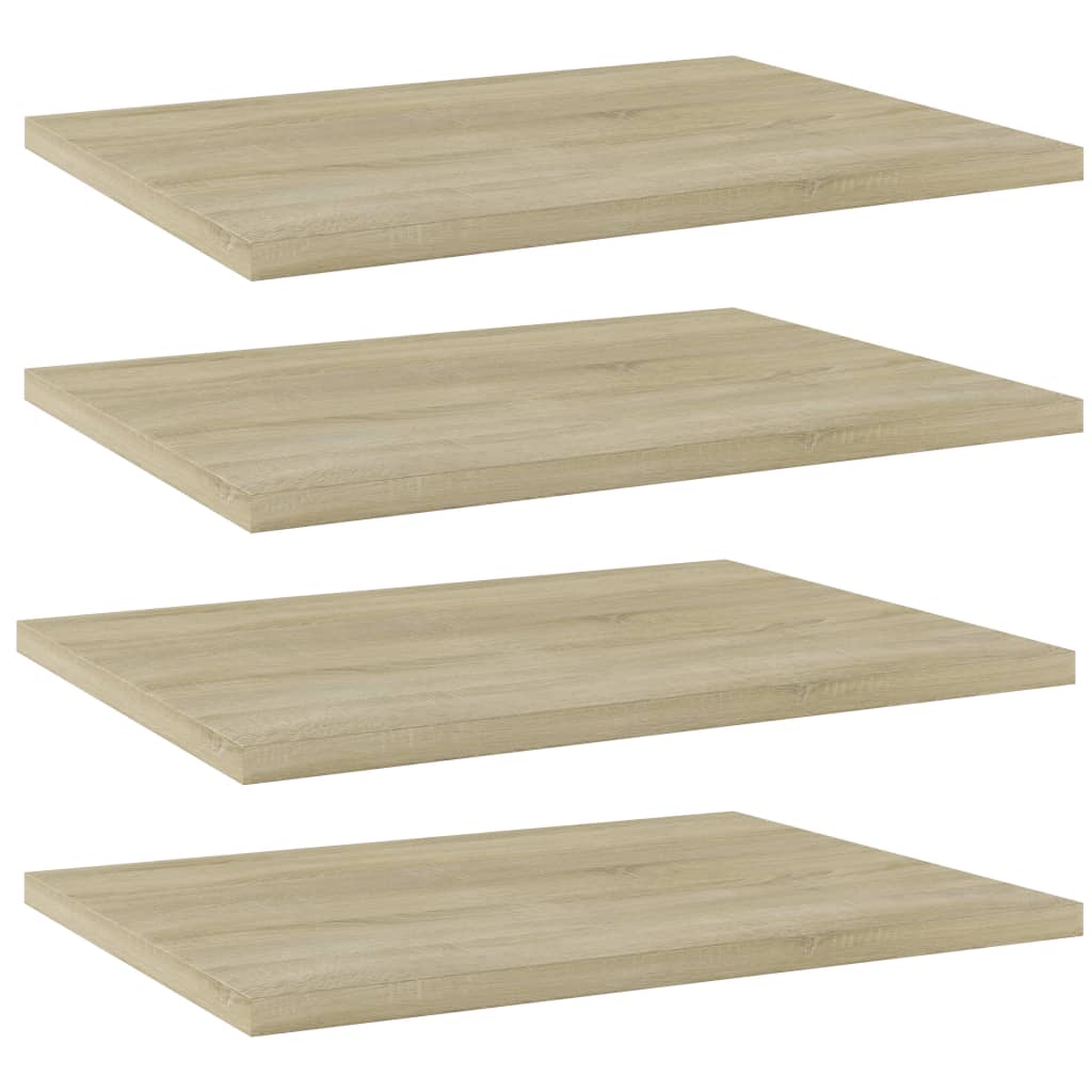 vidaXL Bookshelf Boards 4 pcs Sonoma Oak 15.7"x11.8"x0.6" Chipboard