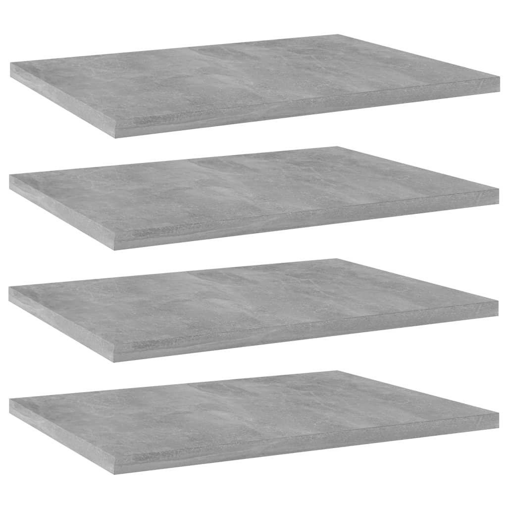 vidaXL Bookshelf Boards 4 pcs Concrete Gray 15.7"x11.8"x0.6" Chipboard