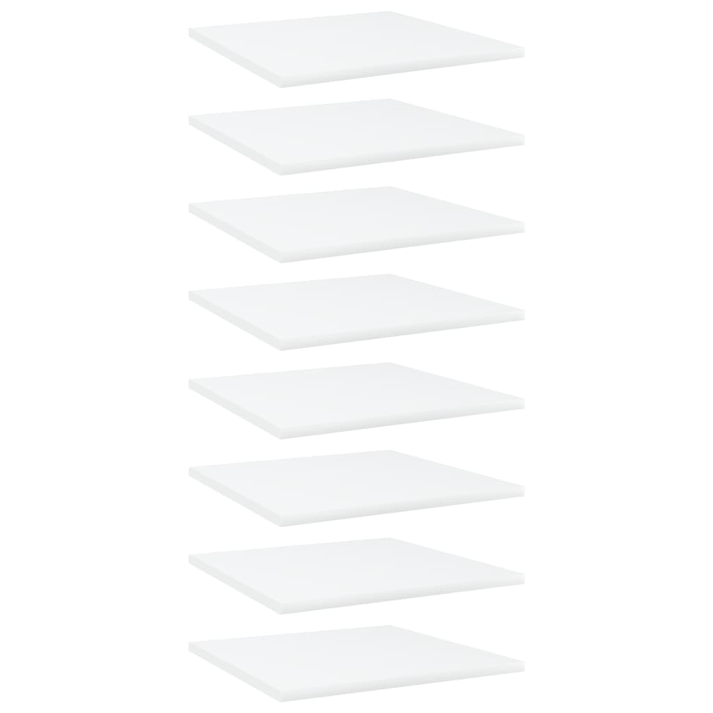 vidaXL Bookshelf Boards 8 pcs White 15.7"x15.7"x0.6" Chipboard