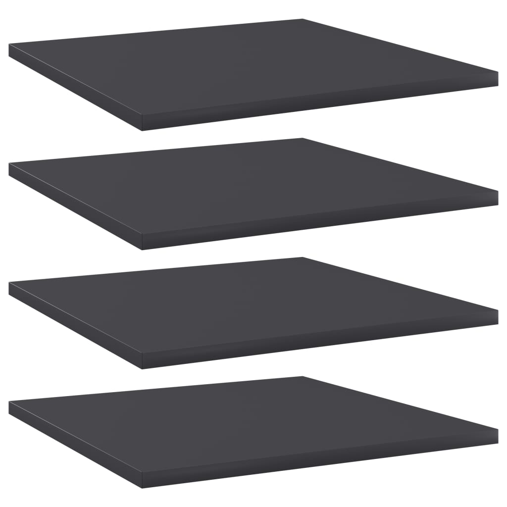 vidaXL Bookshelf Boards 4 pcs Gray 15.7"x15.7"x0.6" Chipboard