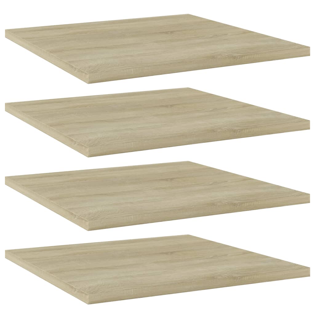 vidaXL Bookshelf Boards 4 pcs Sonoma Oak 15.7"x15.7"x0.6" Chipboard