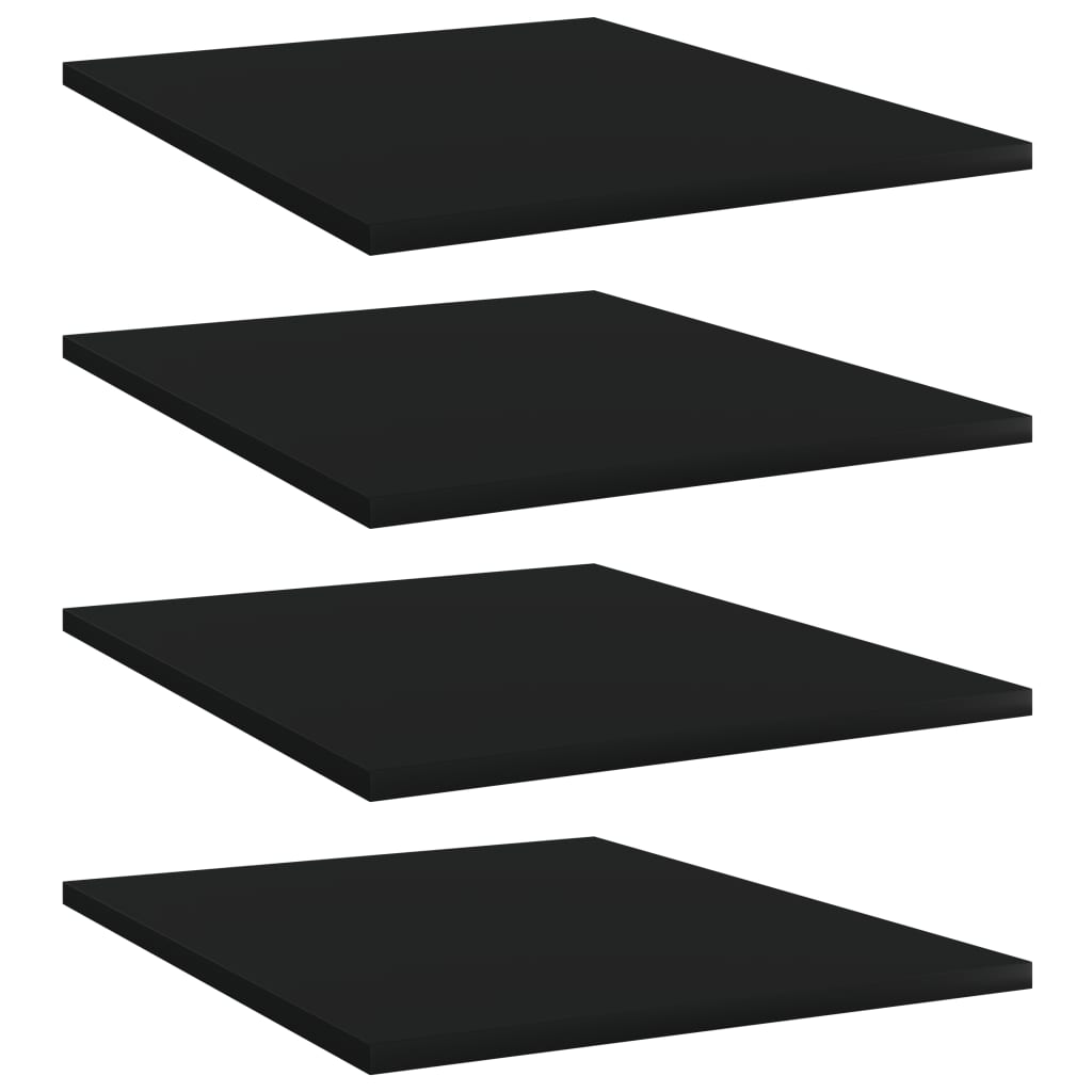 vidaXL Bookshelf Boards 4 pcs Black 15.7"x19.7"x0.6" Chipboard
