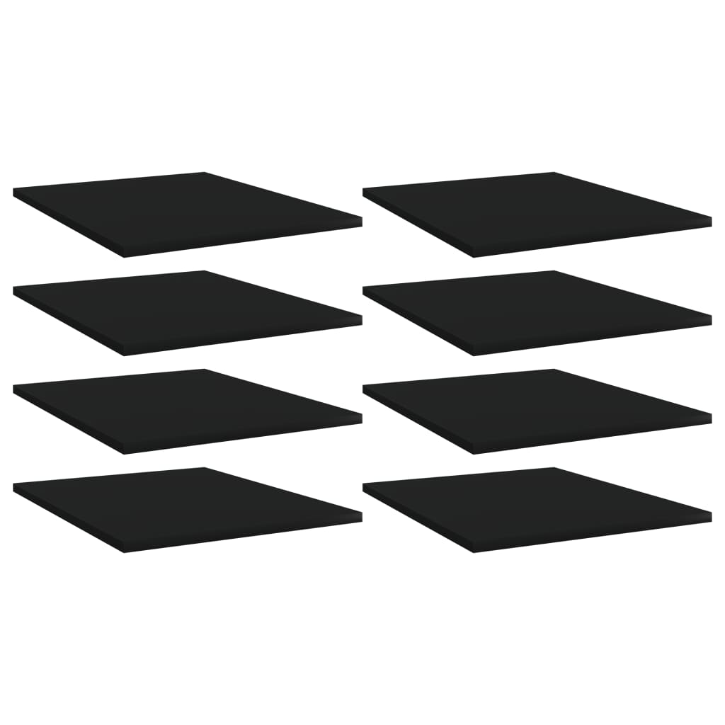 vidaXL Bookshelf Boards 8 pcs Black 15.7"x19.7"x0.6" Chipboard
