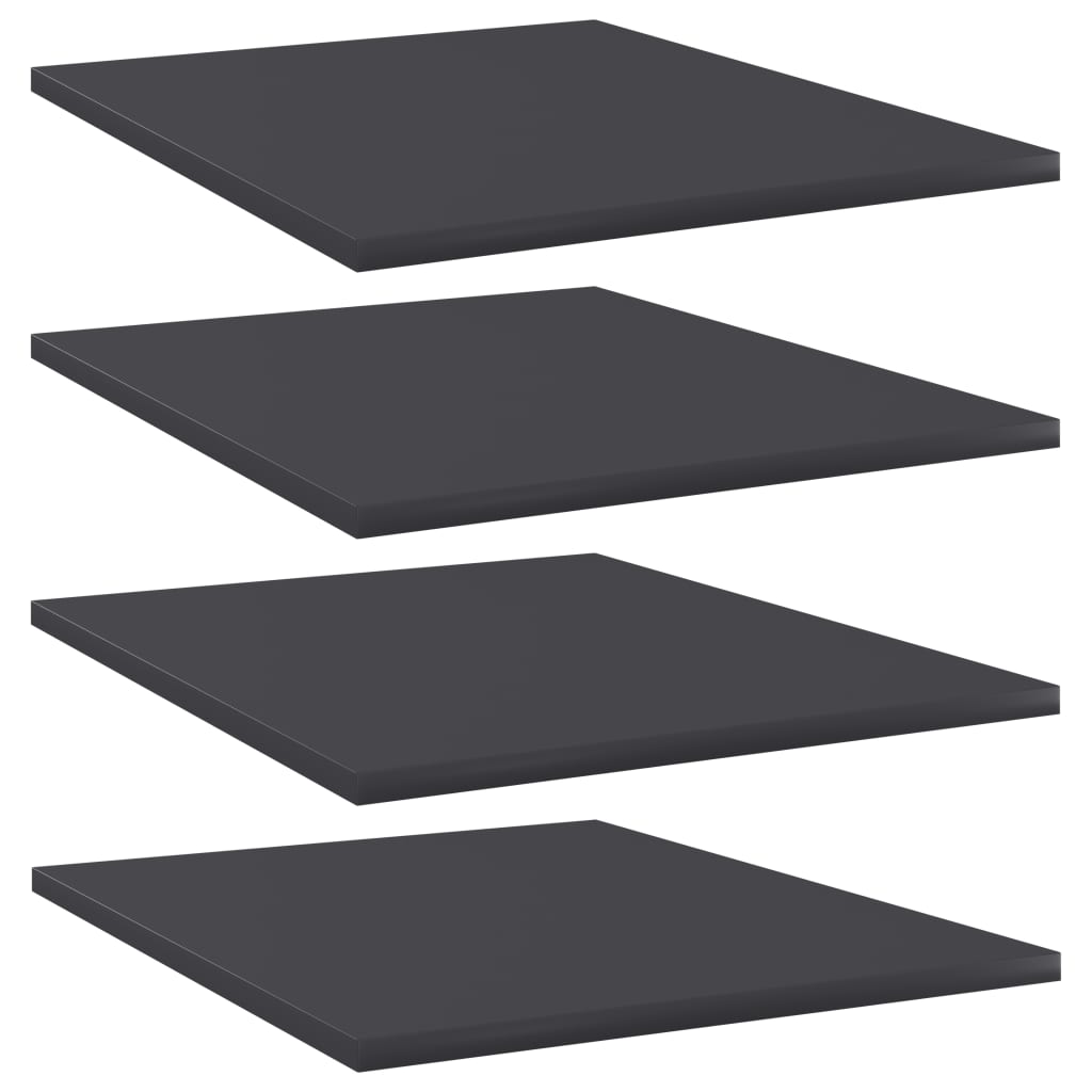 vidaXL Bookshelf Boards 4 pcs Gray 15.7"x19.7"x0.6" Chipboard