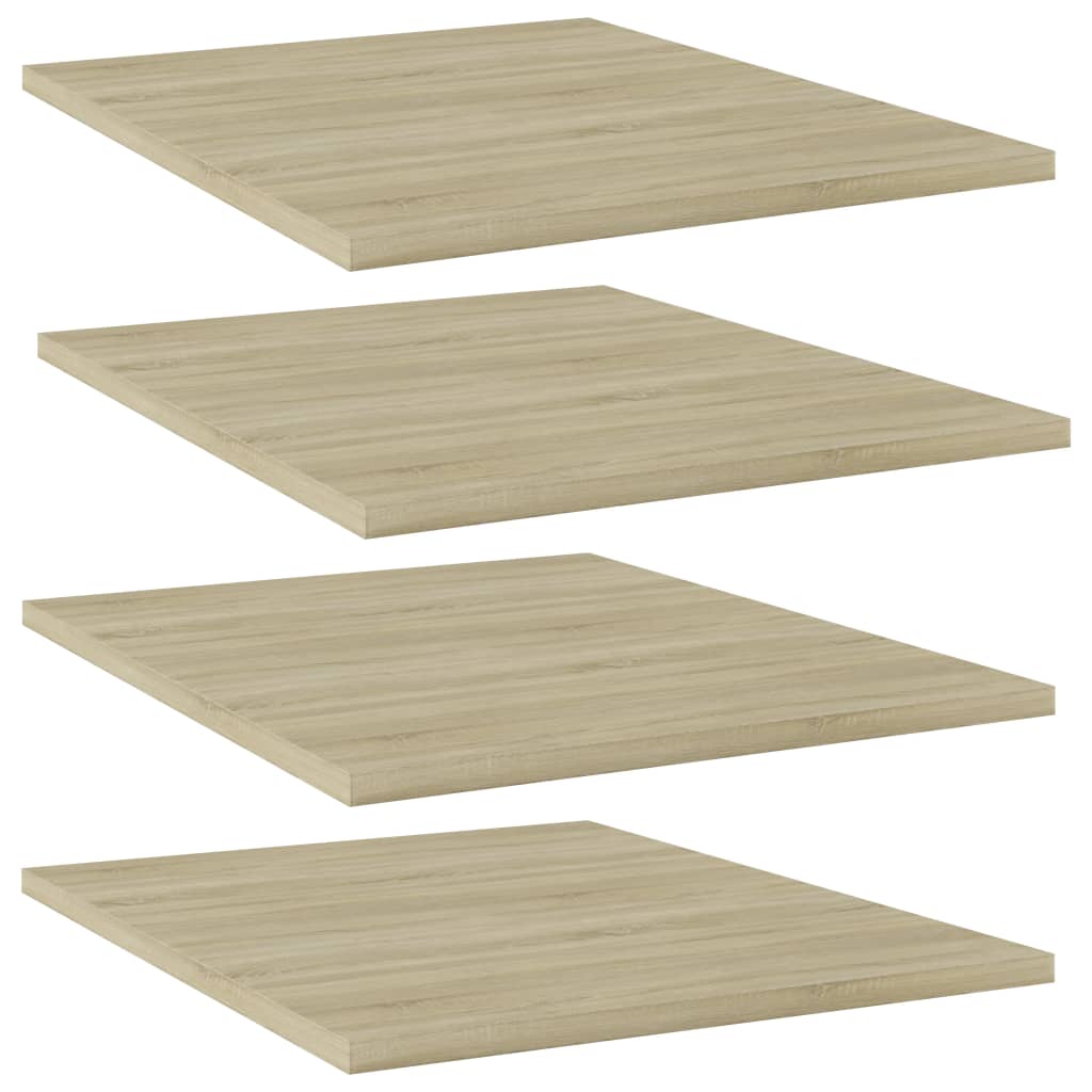 vidaXL Bookshelf Boards 4 pcs Sonoma Oak 15.7"x19.7"x0.6" Chipboard