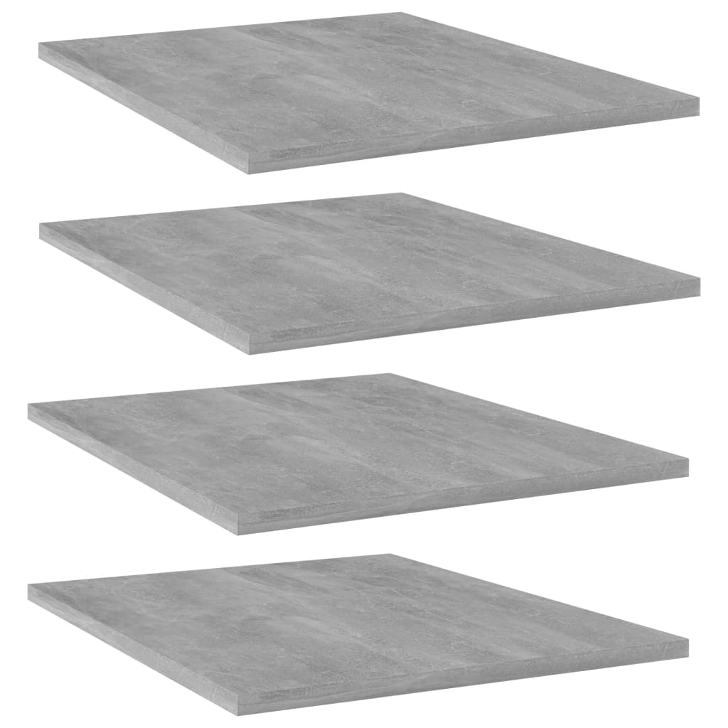 vidaXL Bookshelf Boards 4 pcs Concrete Gray 15.7"x19.7"x0.6" Chipboard