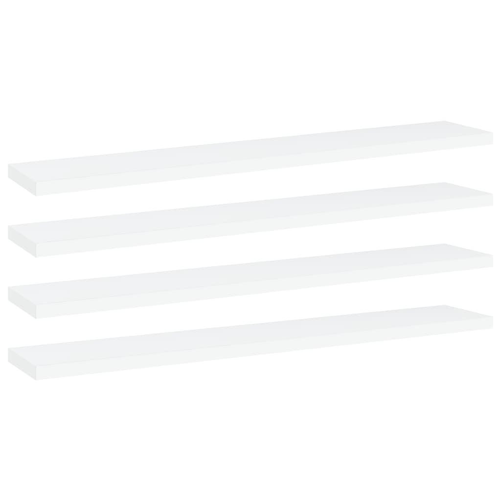 vidaXL Bookshelf Boards 4 pcs White 23.6"x3.9"x0.6" Chipboard