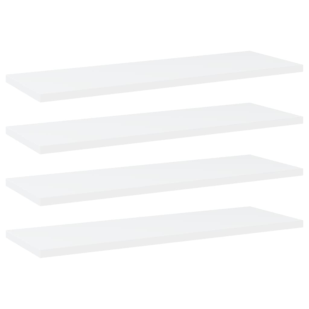 vidaXL Bookshelf Boards 4 pcs White 23.6"x7.9"x0.6" Chipboard