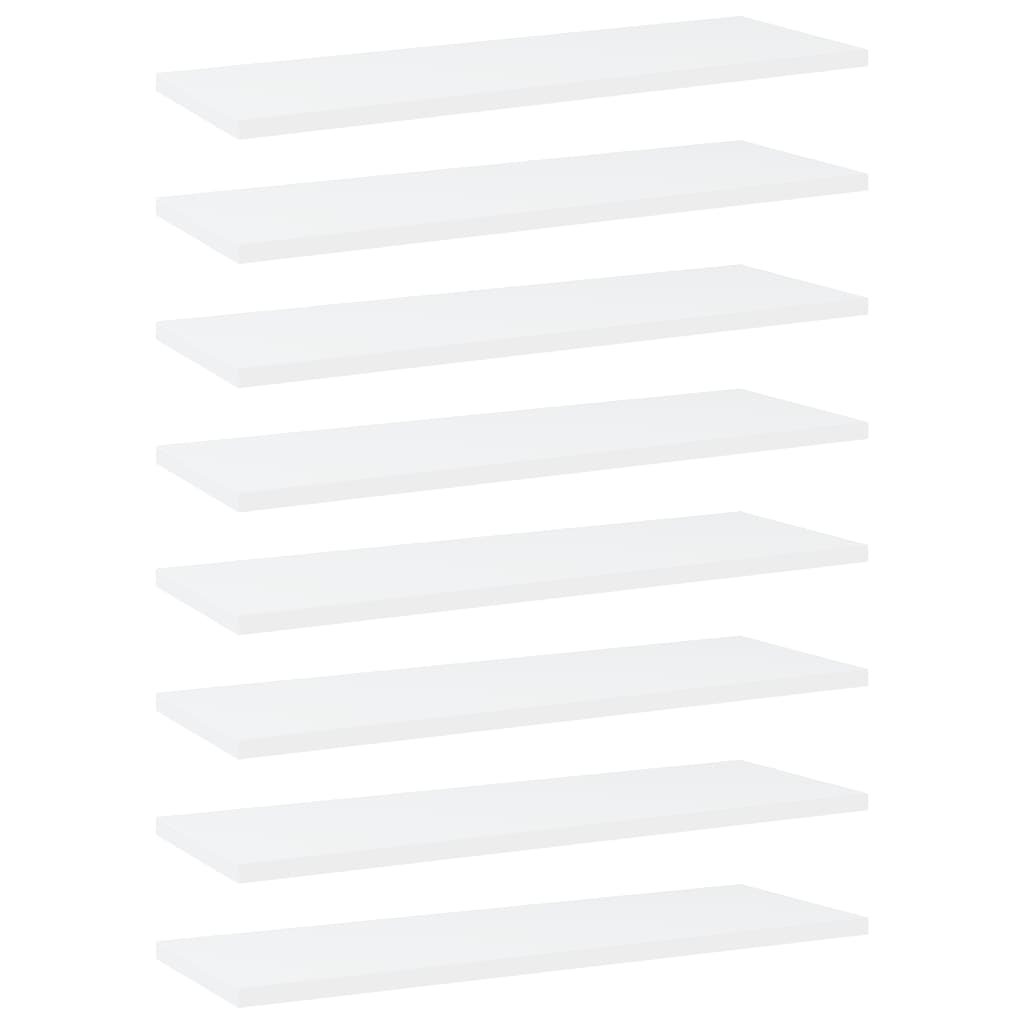 vidaXL Bookshelf Boards 8 pcs White 23.6"x7.9"x0.6" Chipboard