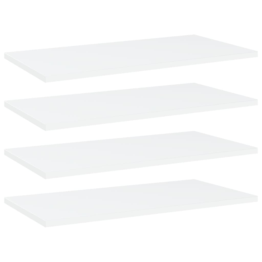 vidaXL Bookshelf Boards 4 pcs White 23.6"x11.8"x0.6" Chipboard