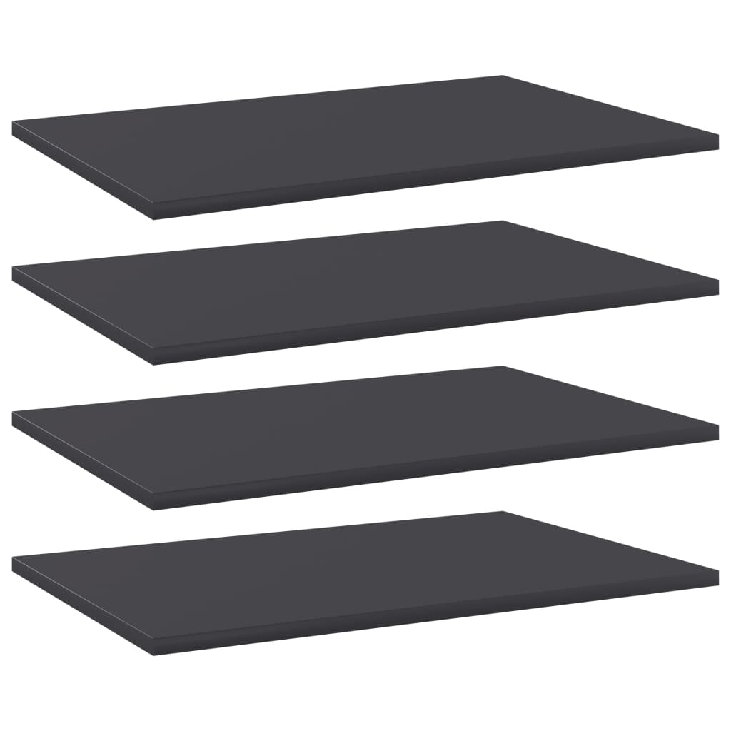 vidaXL Bookshelf Boards 4 pcs Gray 23.6"x15.7"x0.6" Chipboard