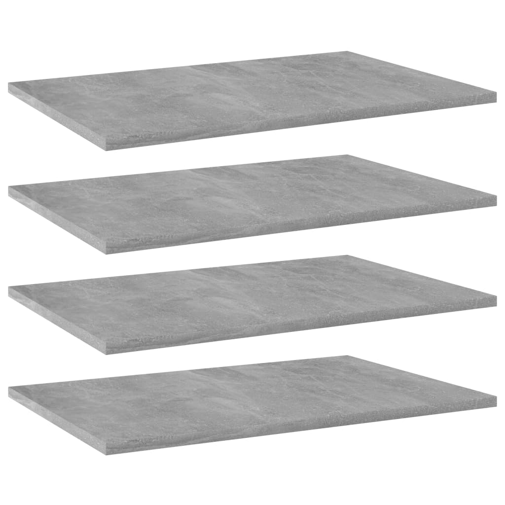 vidaXL Bookshelf Boards 4 pcs Concrete Gray 23.6"x15.7"x0.6" Chipboard