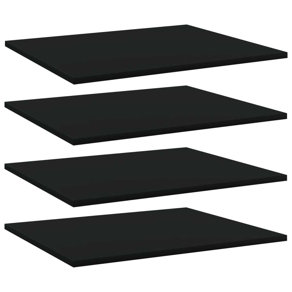 vidaXL Bookshelf Boards 4 pcs Black 23.6"x19.7"x0.6" Chipboard