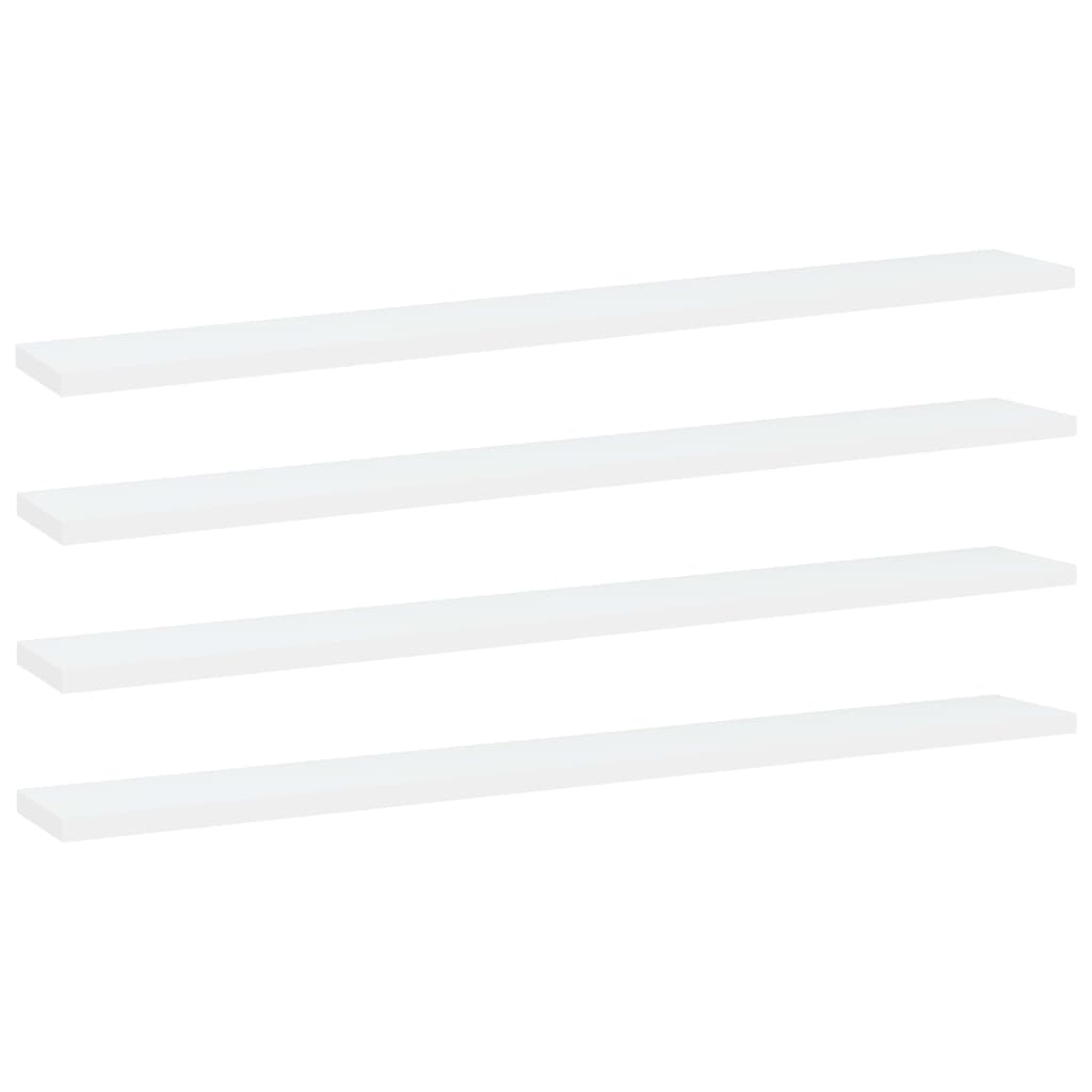 vidaXL Bookshelf Boards 4 pcs White 31.5"x3.9"x0.6" Chipboard