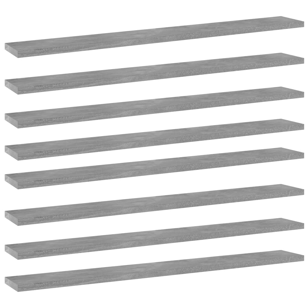 vidaXL Bookshelf Boards 8 pcs Concrete Gray 31.5"x3.9"x0.6" Chipboard