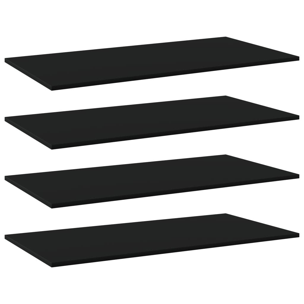 vidaXL Bookshelf Boards 4 pcs Black 31.5"x7.9"x0.6" Chipboard