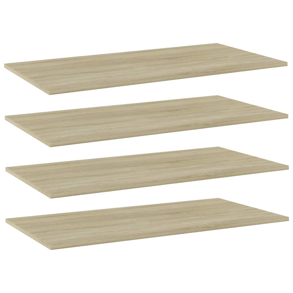 vidaXL Bookshelf Boards 4 pcs Sonoma Oak 31.5"x7.9"x0.6" Chipboard