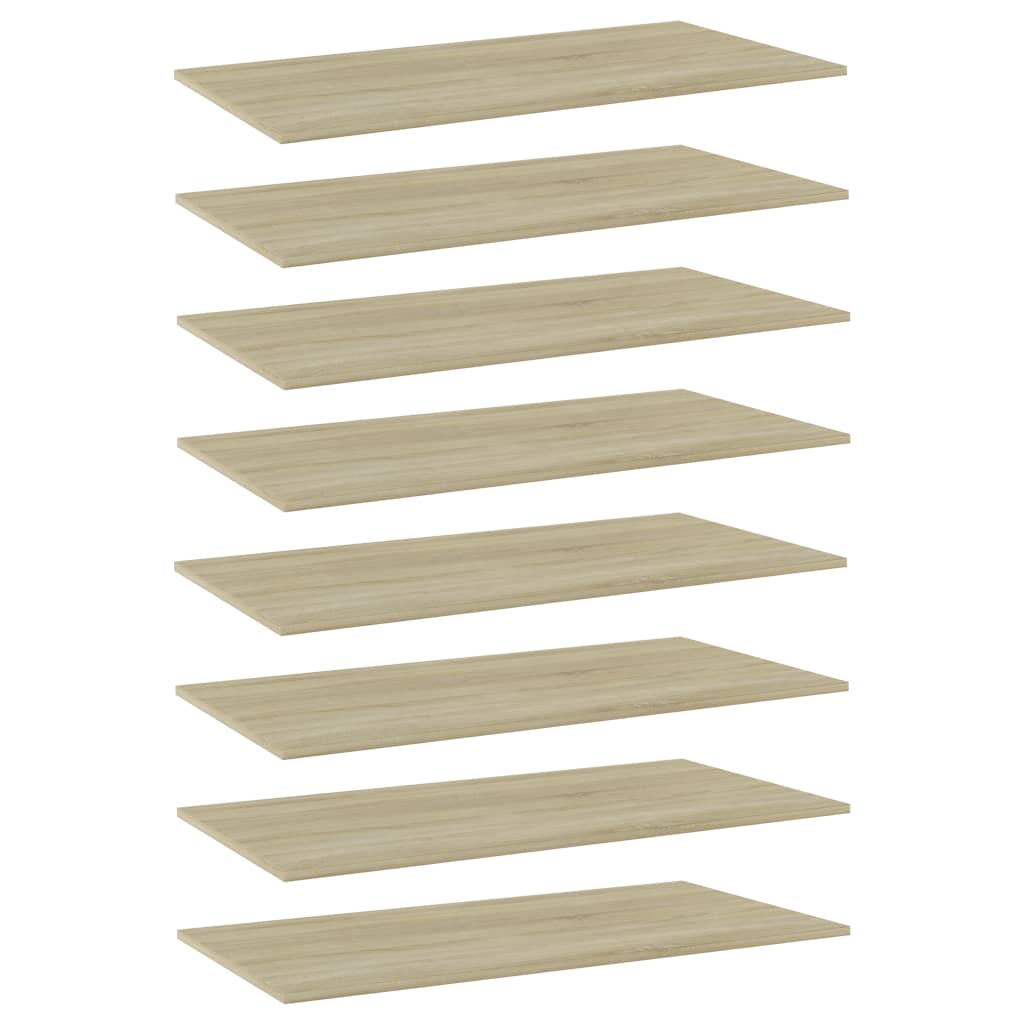 vidaXL Bookshelf Boards 8 pcs Sonoma Oak 31.5"x7.9"x0.6" Chipboard