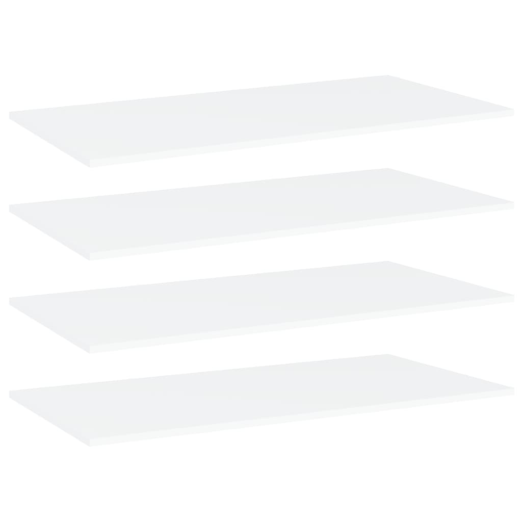 vidaXL Bookshelf Boards 4 pcs White 31.5"x11.8"x0.6" Chipboard